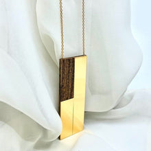 Charger l'image dans la galerie, Sautoir ORTA bois de bocote plaqué or chaîne vermeil