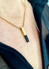 Charger l&#39;image dans la galerie, collier mini joaillerie ébène plaqué or 
